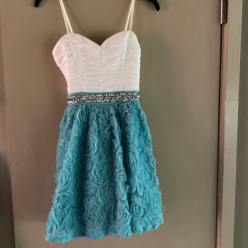 Trixxi white and blue social dress